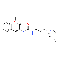 ChemSpider 2D Image | Methyl N-{[3-(1-methyl-1H-imidazol-3-ium-3-yl)propyl]carbamoyl}-L-phenylalaninate | C18H25N4O3