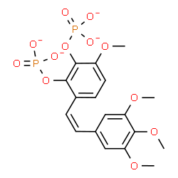 ChemSpider 2D Image | 3-Methoxy-6-[(Z)-2-(3,4,5-trimethoxyphenyl)vinyl]-1,2-phenylene bis(phosphate) | C18H18O12P2