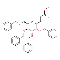 ChemSpider 2D Image | (1R)-1,5-Anhydro-2,3,4,6-tetra-O-benzyl-1-(3-methoxy-3-oxopropyl)-D-galactitol | C38H42O7