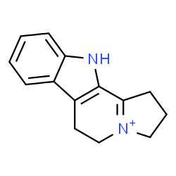 ChemSpider 2D Image | 1,2,3,5,6,11-Hexahydroindolizino[8,7-b]indol-4-ium | C14H15N2