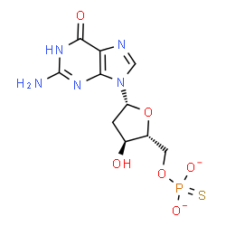 ChemSpider 2D Image | 2'-Deoxy-5'-O-(dioxidophosphorothioyl)guanosine | C10H12N5O6PS