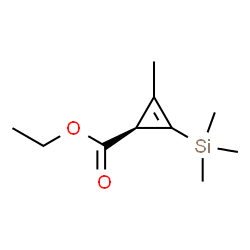 ChemSpider 2D Image | Ethyl (1R)-2-methyl-3-(trimethylsilyl)-2-cyclopropene-1-carboxylate | C10H18O2Si