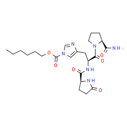ChemSpider 2D Image | 5-Oxo-L-prolyl-1-[(hexyloxy)carbonyl]-L-histidyl-L-prolinamide | C23H34N6O6