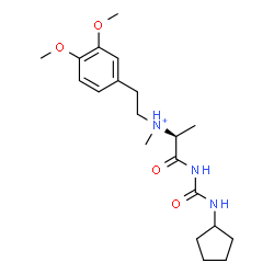 ChemSpider 2D Image | (2S)-1-[(Cyclopentylcarbamoyl)amino]-N-[2-(3,4-dimethoxyphenyl)ethyl]-N-methyl-1-oxo-2-propanaminium | C20H32N3O4