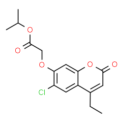 ChemSpider 2D Image | Isopropyl [(6-chloro-4-ethyl-2-oxo-2H-chromen-7-yl)oxy]acetate | C16H17ClO5
