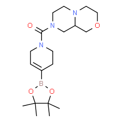ChemSpider 2D Image | Hexahydropyrazino[2,1-c][1,4]oxazin-8(1H)-yl[4-(4,4,5,5-tetramethyl-1,3,2-dioxaborolan-2-yl)-3,6-dihydro-1(2H)-pyridinyl]methanone | C19H32BN3O4