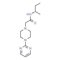 ChemSpider 2D Image | N-[(2S)-2-Butanyl]-2-[4-(2-pyrimidinyl)-1-piperazinyl]acetamide | C14H23N5O