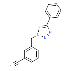 ChemSpider 2D Image | 3-[(5-Phenyl-2H-tetrazol-2-yl)methyl]benzonitrile | C15H11N5