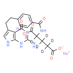 ChemSpider 2D Image | Disodium 2-({4-[2-(2-amino-4-oxo-4,7-dihydro-1H-pyrrolo[2,3-d]pyrimidin-5-yl)ethyl]benzoyl}amino)(~2~H_5_)pentanedioate | C20H14D5N5Na2O6