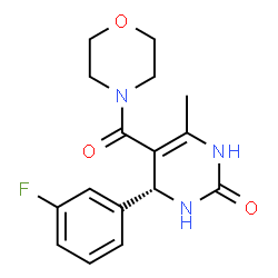 ChemSpider 2D Image | (4R)-4-(3-Fluorophenyl)-6-methyl-5-(4-morpholinylcarbonyl)-3,4-dihydro-2(1H)-pyrimidinone | C16H18FN3O3