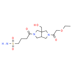 ChemSpider 2D Image | 4-[5-(Ethoxyacetyl)-3a-(hydroxymethyl)hexahydropyrrolo[3,4-c]pyrrol-2(1H)-yl]-4-oxo-1-butanesulfonamide | C15H27N3O6S