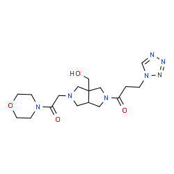 ChemSpider 2D Image | 1-[3a-(Hydroxymethyl)-5-[2-(4-morpholinyl)-2-oxoethyl]hexahydropyrrolo[3,4-c]pyrrol-2(1H)-yl]-3-(1H-tetrazol-1-yl)-1-propanone | C17H27N7O4