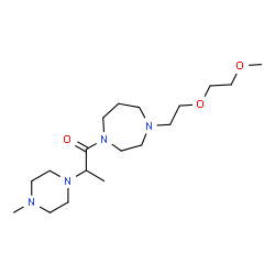 ChemSpider 2D Image | 1-{4-[2-(2-Methoxyethoxy)ethyl]-1,4-diazepan-1-yl}-2-(4-methyl-1-piperazinyl)-1-propanone | C18H36N4O3