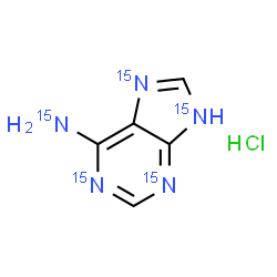 ChemSpider 2D Image | (~15~N_4_)-9H-Purin-6-(~15~N)amine hydrochloride (1:1) | C5H6Cl15N5