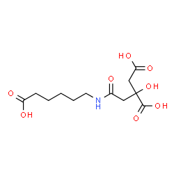 ChemSpider 2D Image | 2-{2-[(5-Carboxypentyl)amino]-2-oxoethyl}-2-hydroxysuccinic acid | C12H19NO8