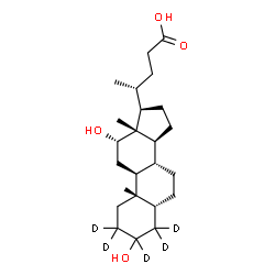 ChemSpider 2D Image | (5beta,12alpha)-3,12-Dihydroxy(2,2,3,4,4-~2~H_5_)cholan-24-oic acid | C24H35D5O4