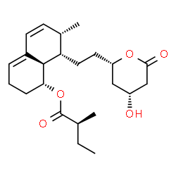 ChemSpider 2D Image | (1R,7S,8S,8aR)-8-{2-[(2S,4R)-4-Hydroxy-6-oxotetrahydro-2H-pyran-2-yl]ethyl}-7-methyl-1,2,3,7,8,8a-hexahydro-1-naphthalenyl (2S)-2-methylbutanoate | C23H34O5