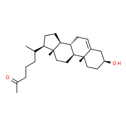ChemSpider 2D Image | (6S)-6-[(3S,8S,9S,10R,13R,14S,17R)-3-Hydroxy-10,13-dimethyl-2,3,4,7,8,9,10,11,12,13,14,15,16,17-tetradecahydro-1H-cyclopenta[a]phenanthren-17-yl]-2-heptanone (non-preferred name) | C26H42O2