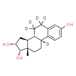 ChemSpider 2D Image | (16alpha,17alpha)-(6,6,7,7,9-~2~H_5_)Estra-1(10),2,4-triene-3,16,17-triol | C18H19D5O3