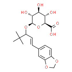 ChemSpider 2D Image | (1E)-1-(1,3-Benzodioxol-5-yl)-4,4-dimethyl-1-penten-3-yl beta-D-glucopyranosiduronic acid | C20H26O9