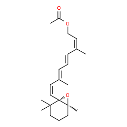 ChemSpider 2D Image | (2Z,4E,6E,8Z)-3,7-Dimethyl-9-[(1S,6S)-2,2,6-trimethyl-7-oxabicyclo[4.1.0]hept-1-yl]-2,4,6,8-nonatetraen-1-yl acetate | C22H32O3