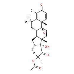 ChemSpider 2D Image | (9beta,11beta,16alpha)-17-Hydroxy-16-methyl-3,20-dioxo(4,6,6,21,21-~2~H_5_)-9,11-epoxypregna-1,4-dien-21-yl acetate | C24H25D5O6