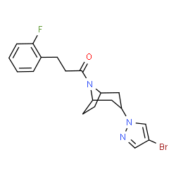 ChemSpider 2D Image | 1-[3-(4-Bromo-1H-pyrazol-1-yl)-8-azabicyclo[3.2.1]oct-8-yl]-3-(2-fluorophenyl)-1-propanone | C19H21BrFN3O