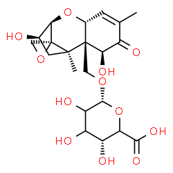 ChemSpider 2D Image | (3alpha,7alpha)-3,7-Dihydroxy-8-oxo-12,13-epoxytrichothec-9-en-15-yl alpha-L-glycero-hexopyranosiduronic acid | C21H28O12