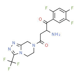 ChemSpider 2D Image | 2-Amino-4-[3-(trifluoromethyl)-5,6-dihydro[1,2,4]triazolo[4,3-a]pyrazin-7(8H)-yl]-1-(2,4,5-trifluorophenyl)-1,4-butanedione | C16H13F6N5O2