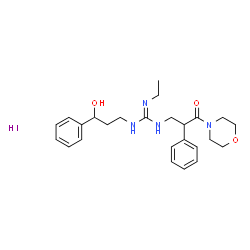 ChemSpider 2D Image | 2-Ethyl-1-(3-hydroxy-3-phenylpropyl)-3-[3-(4-morpholinyl)-3-oxo-2-phenylpropyl]guanidine hydroiodide (1:1) | C25H35IN4O3