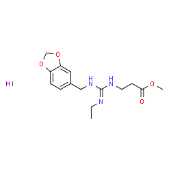 ChemSpider 2D Image | Methyl N-[N-(1,3-benzodioxol-5-ylmethyl)-N'-ethylcarbamimidoyl]-beta-alaninate hydroiodide (1:1) | C15H22IN3O4
