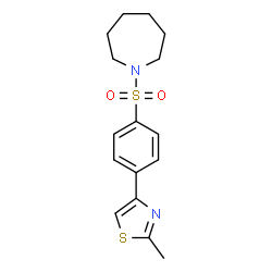 ChemSpider 2D Image | 1-{[4-(2-Methyl-1,3-thiazol-4-yl)phenyl]sulfonyl}azepane | C16H20N2O2S2