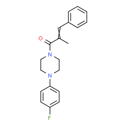ChemSpider 2D Image | 1-[4-(4-Fluorophenyl)-1-piperazinyl]-2-methyl-3-phenyl-2-propen-1-one | C20H21FN2O