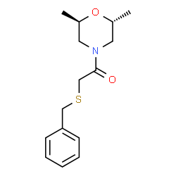 ChemSpider 2D Image | 2-(Benzylsulfanyl)-1-[(2R,6R)-2,6-dimethyl-4-morpholinyl]ethanone | C15H21NO2S