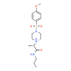 ChemSpider 2D Image | 4-[(4-Methoxyphenyl)sulfonyl]-1-[(2S)-1-oxo-1-(propylamino)-2-propanyl]piperazin-1-ium | C17H28N3O4S