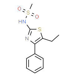 ChemSpider 2D Image | N-(5-Ethyl-4-phenyl-1,3-thiazol-2-yl)methanesulfonamide | C12H14N2O2S2