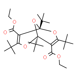 ChemSpider 2D Image | Diethyl (1S,5S)-1,3,5,7-tetrakis(2-methyl-2-propanyl)-2,6,9-trioxabicyclo[3.3.1]nona-3,7-diene-4,8-dicarboxylate | C28H46O7