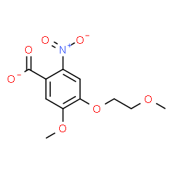 ChemSpider 2D Image | 5-Methoxy-4-(2-methoxyethoxy)-2-nitrobenzoate | C11H12NO7