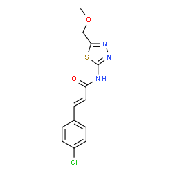 ChemSpider 2D Image | (2E)-3-(4-Chlorophenyl)-N-[5-(methoxymethyl)-1,3,4-thiadiazol-2-yl]acrylamide | C13H12ClN3O2S