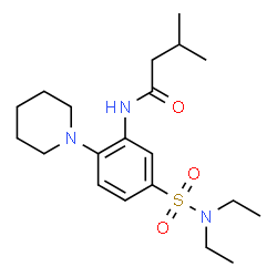 ChemSpider 2D Image | N-[5-(Diethylsulfamoyl)-2-(1-piperidinyl)phenyl]-3-methylbutanamide | C20H33N3O3S