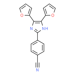 ChemSpider 2D Image | 4-[4,5-Di(2-furyl)-1H-imidazol-2-yl]benzonitrile | C18H11N3O2