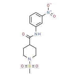 ChemSpider 2D Image | 1-(Methylsulfonyl)-N-(3-nitrophenyl)-4-piperidinecarboxamide | C13H17N3O5S