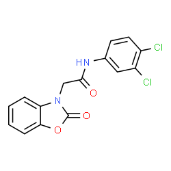ChemSpider 2D Image | N-(3,4-Dichlorophenyl)-2-(2-oxo-1,3-benzoxazol-3(2H)-yl)acetamide | C15H10Cl2N2O3