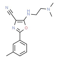 ChemSpider 2D Image | 5-{[2-(Dimethylamino)ethyl]amino}-2-(3-methylphenyl)-1,3-oxazole-4-carbonitrile | C15H18N4O