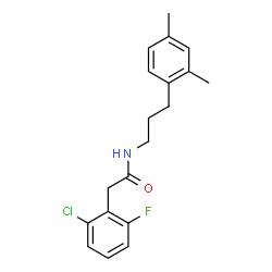ChemSpider 2D Image | 2-(2-Chloro-6-fluorophenyl)-N-[3-(2,4-dimethylphenyl)propyl]acetamide | C19H21ClFNO