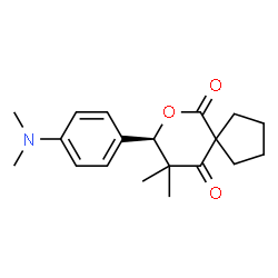 ChemSpider 2D Image | (8R)-8-[4-(Dimethylamino)phenyl]-9,9-dimethyl-7-oxaspiro[4.5]decane-6,10-dione | C19H25NO3