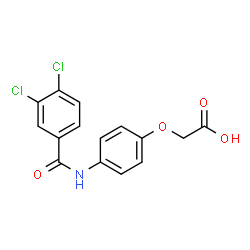 ChemSpider 2D Image | {4-[(3,4-Dichlorobenzoyl)amino]phenoxy}acetic acid | C15H11Cl2NO4