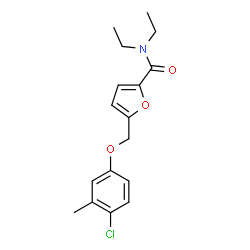 ChemSpider 2D Image | 5-[(4-Chloro-3-methylphenoxy)methyl]-N,N-diethyl-2-furamide | C17H20ClNO3