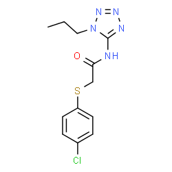 ChemSpider 2D Image | 2-[(4-Chlorophenyl)sulfanyl]-N-(1-propyl-1H-tetrazol-5-yl)acetamide | C12H14ClN5OS