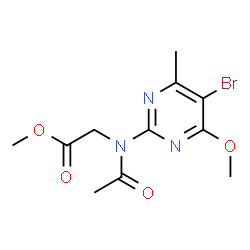 ChemSpider 2D Image | Methyl N-acetyl-N-(5-bromo-4-methoxy-6-methyl-2-pyrimidinyl)glycinate | C11H14BrN3O4